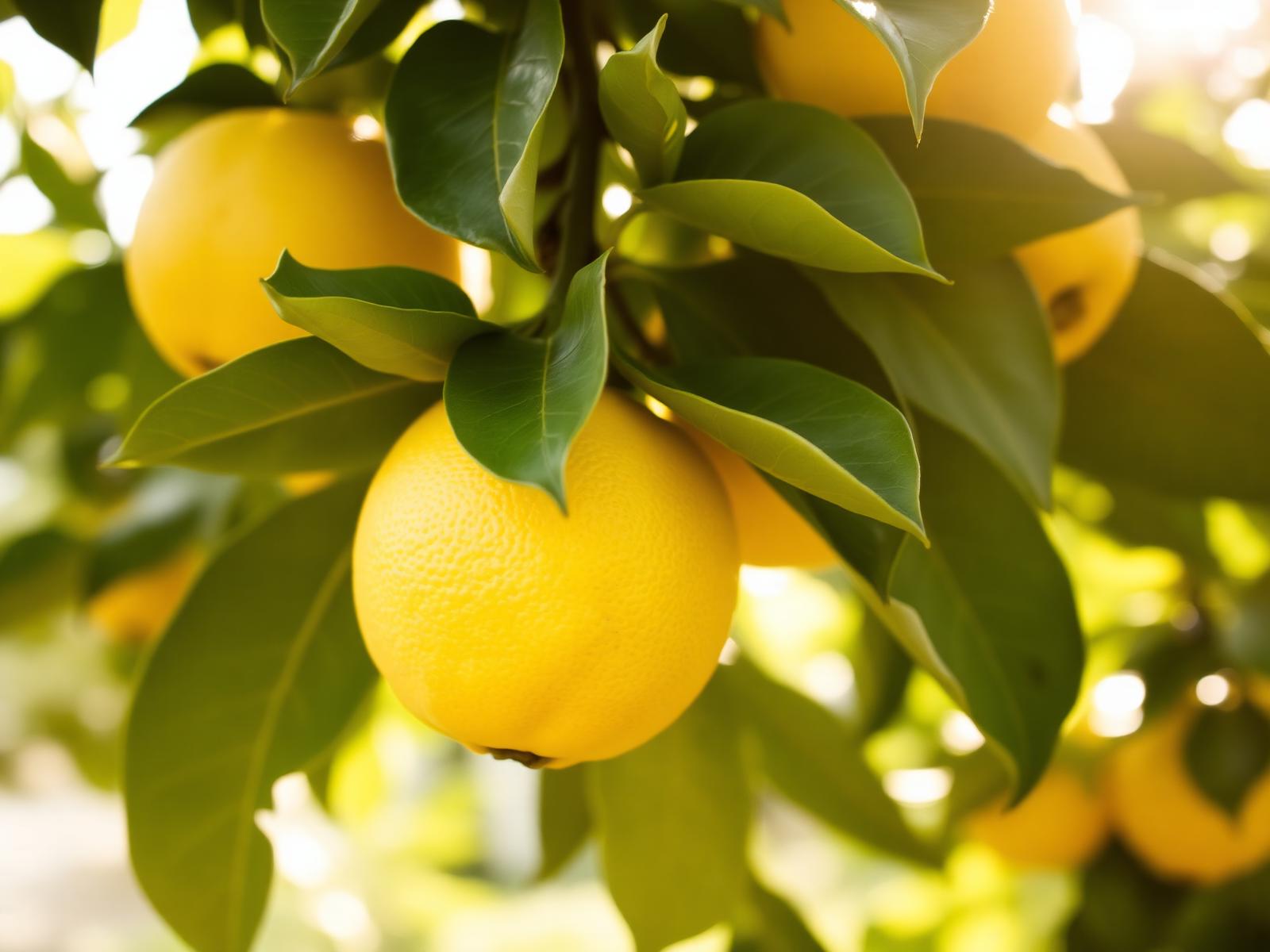 Sicilian lemons on the tree