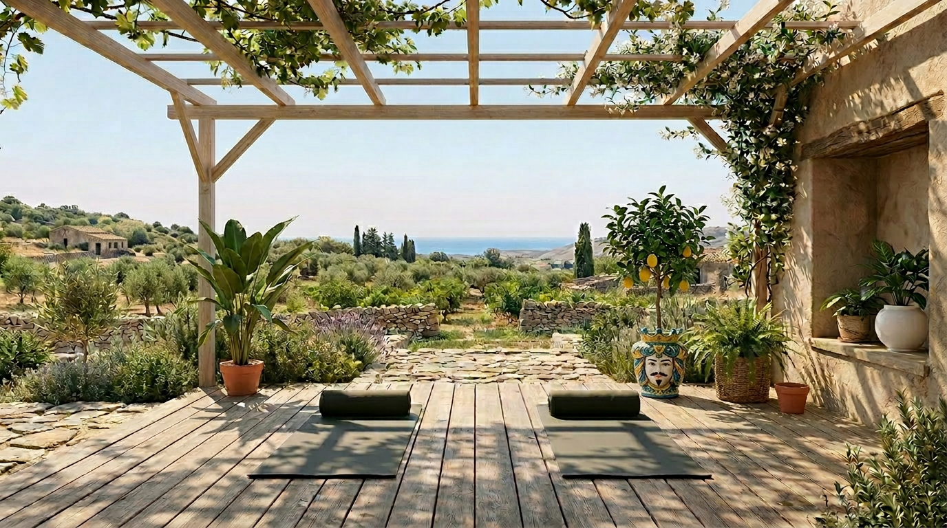 Cozy indoor movement space with morning light